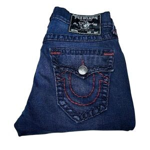 True Religion Dark Blue Jeans with Red Accents
